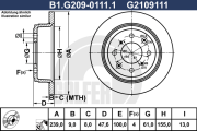 B1.G209-0111.1 Brzdový kotouč GALFER