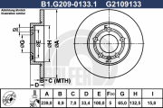 B1.G209-0133.1 Brzdový kotouč GALFER