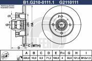 B1.G210-0111.1 Brzdový kotouč GALFER