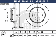 B1.G210-0115.1 GALFER brzdový kotúč B1.G210-0115.1 GALFER