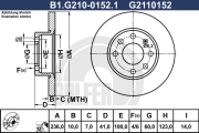 B1.G210-0152.1 GALFER brzdový kotúč B1.G210-0152.1 GALFER