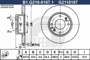 B1.G210-0187.1 GALFER brzdový kotúč B1.G210-0187.1 GALFER