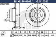 B1.G210-0202.1 Brzdový kotouč GALFER