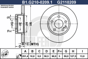 B1.G210-0209.1 GALFER brzdový kotúč B1.G210-0209.1 GALFER