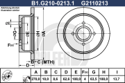 B1.G210-0213.1 Brzdový kotouč GALFER