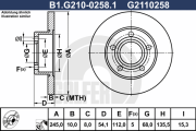 B1.G210-0258.1 GALFER brzdový kotúč B1.G210-0258.1 GALFER