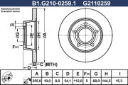 B1.G210-0259.1 GALFER brzdový kotúč B1.G210-0259.1 GALFER
