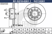 B1.G210-0261.1 GALFER brzdový kotúč B1.G210-0261.1 GALFER