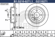 B1.G210-0271.1 GALFER brzdový kotúč B1.G210-0271.1 GALFER
