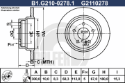 B1.G210-0278.1 GALFER brzdový kotúč B1.G210-0278.1 GALFER