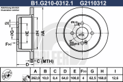 B1.G210-0312.1 GALFER brzdový kotúč B1.G210-0312.1 GALFER