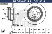 B1.G210-0314.1 GALFER brzdový kotúč B1.G210-0314.1 GALFER