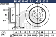 B1.G210-0317.1 GALFER brzdový kotúč B1.G210-0317.1 GALFER