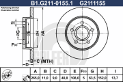 B1.G211-0155.1 GALFER brzdový kotúč B1.G211-0155.1 GALFER