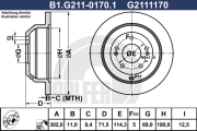 B1.G211-0170.1 GALFER brzdový kotúč B1.G211-0170.1 GALFER