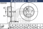 B1.G212-0126.1 GALFER brzdový kotúč B1.G212-0126.1 GALFER