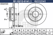 B1.G212-0141.1 Brzdový kotouč GALFER