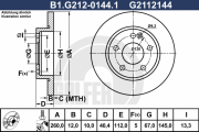 B1.G212-0144.1 Brzdový kotouč GALFER