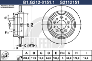 B1.G212-0151.1 Brzdový kotouč GALFER