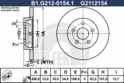B1.G212-0154.1 GALFER brzdový kotúč B1.G212-0154.1 GALFER