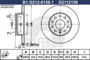B1.G212-0158.1 GALFER brzdový kotúč B1.G212-0158.1 GALFER