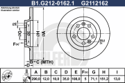 B1.G212-0162.1 GALFER brzdový kotúč B1.G212-0162.1 GALFER