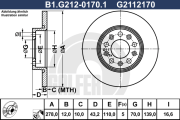 B1.G212-0170.1 Brzdový kotouč GALFER