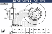 B1.G212-0171.1 GALFER brzdový kotúč B1.G212-0171.1 GALFER