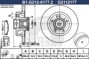 B1.G212-0177.2 GALFER brzdový kotúč B1.G212-0177.2 GALFER