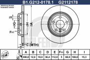 B1.G212-0178.1 Brzdový kotouč GALFER
