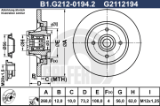 B1.G212-0194.2 Brzdový kotouč GALFER