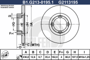B1.G213-0195.1 Brzdový kotouč GALFER