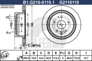 B1.G216-0119.1 Brzdový kotouč GALFER