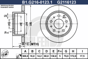B1.G216-0123.1 GALFER brzdový kotúč B1.G216-0123.1 GALFER