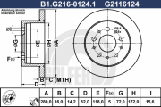 B1.G216-0124.1 GALFER brzdový kotúč B1.G216-0124.1 GALFER