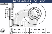 B1.G218-0137.1 Brzdový kotouč GALFER
