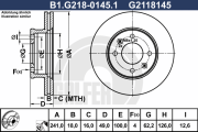 B1.G218-0145.1 GALFER brzdový kotúč B1.G218-0145.1 GALFER