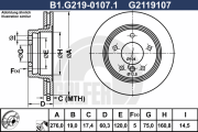 B1.G219-0107.1 GALFER brzdový kotúč B1.G219-0107.1 GALFER