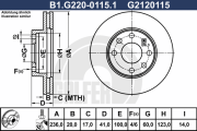 B1.G220-0115.1 Brzdový kotouč GALFER