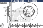 B1.G220-0132.1 GALFER brzdový kotúč B1.G220-0132.1 GALFER