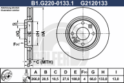B1.G220-0133.1 GALFER brzdový kotúč B1.G220-0133.1 GALFER