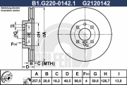 B1.G220-0142.1 Brzdový kotouč GALFER