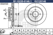 B1.G220-0146.1 Brzdový kotouč GALFER