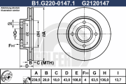B1.G220-0147.1 Brzdový kotouč GALFER