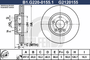 B1.G220-0155.1 Brzdový kotouč GALFER