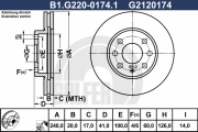 B1.G220-0174.1 Brzdový kotouč GALFER
