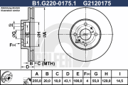 B1.G220-0175.1 Brzdový kotouč GALFER