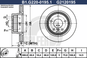 B1.G220-0195.1 Brzdový kotouč GALFER