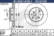B1.G221-0105.1 GALFER brzdový kotúč B1.G221-0105.1 GALFER