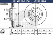 B1.G221-0106.1 Brzdový kotouč GALFER